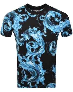 Versace Jeans Couture Couture Sea Print T Shirt - Blue