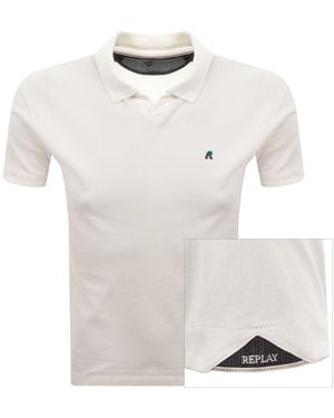 Replay Short Sleeved Polo T Shirt - White