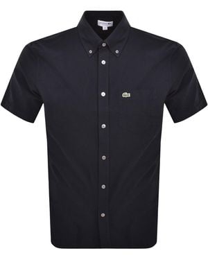 Lacoste Check Short Sleeved Shirt - Blue