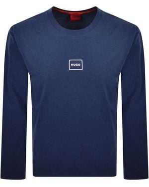 HUGO Laze Long Sleeve T Shirt - Blue