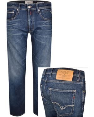 Replay Straight Fit Indigo Comfort Jeans - Blue