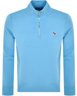 Paul Smith Half Zip Zebra Sweatshirt - Blue