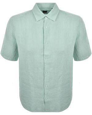 BOSS Boss Rash 2 Short Sleeved Linen Shirt - Green
