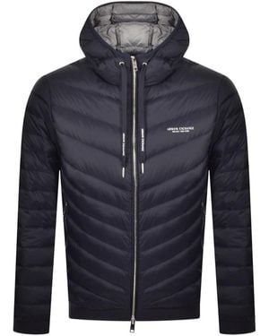 ARMANI EXCHANGE Hooded Down Jacket - Blue