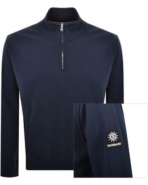 Sandbanks Quarter Zip Sweatshirt - Blue