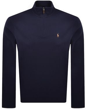 Ralph Lauren Quarter Zip Knit Jumper - Blue