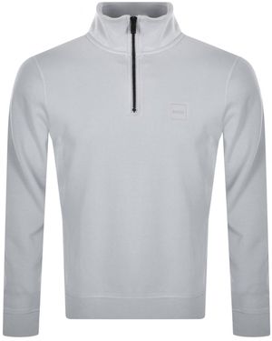 BOSS Boss Zetrust Quarter Zip Sweatshirt Light - Grey