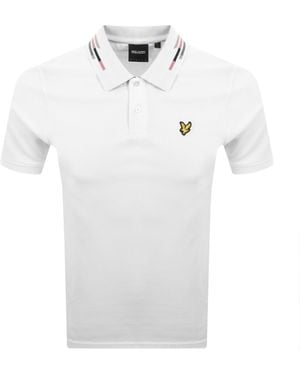 Lyle & Scott Striped Tipped Polo T Shirt - White