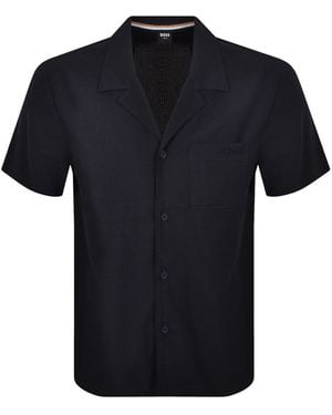 BOSS BUSINESS Boss Relax Beach Shirt - Blue