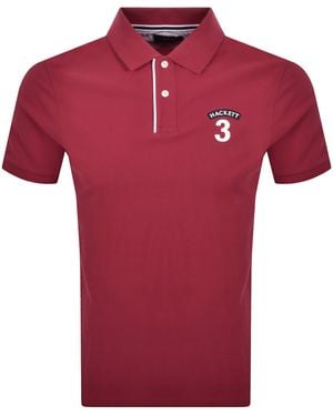 Hackett Number Polo T Shirt - Red