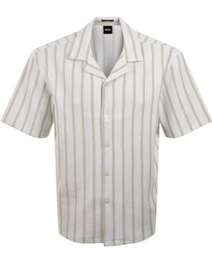BOSS BUSINESS Boss Lars Short Sleeve Shirt Open - Grey