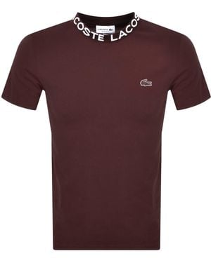 Lacoste Logo Crew Neck T Shirt - Purple
