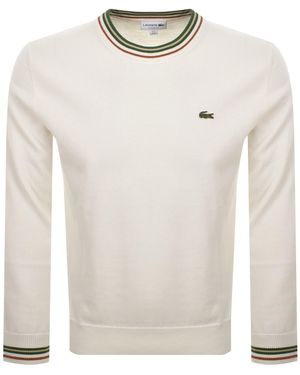 Lacoste Crew Neck Knit Jumper - White