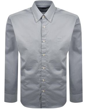 BOSS Boss Ricoplus Long Sleeve Shirt - Grey