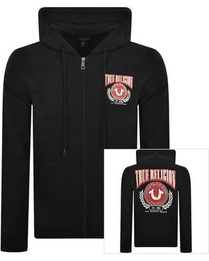 TRUE RELIGION University Zip Hoodie - Black