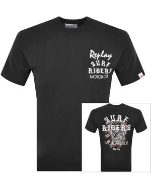 Replay Logo T Shirt - Black