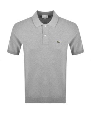 Lacoste Knit Polo T Shirt - Grey
