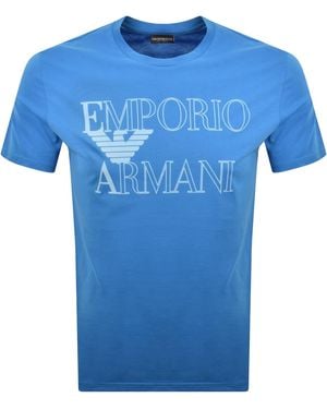 Armani Emporio Logo T Shirt - Blue