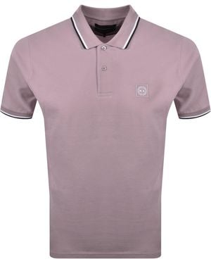 Marshall Artist Tipped Polo T Shirt - Purple