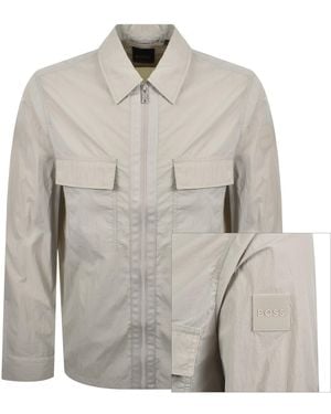 BOSS Boss Lotape Nylon Overshirt Open - Grey