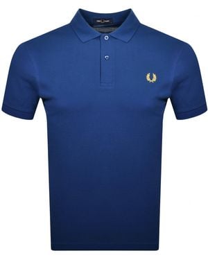 Fred Perry Plain Polo T Shirt - Blue