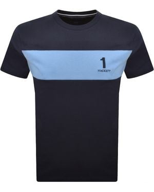 Hackett Heritage Panel T Shirt - Blue
