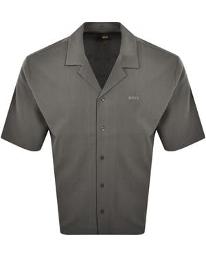 BOSS Boss Waffle Oversized Shirt - Grey