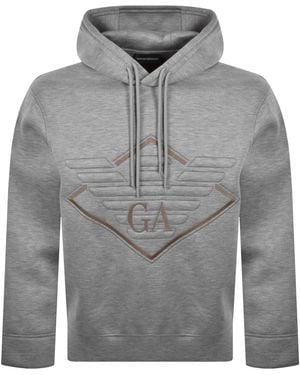 Armani Emporio Eagle Logo Hoodie - Grey