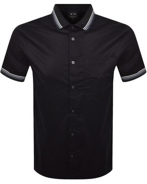 ARMANI EXCHANGE Ribbed Cuff Shirt Deep - Black
