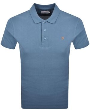Farah Farah Forster Short Sleeved Polo T Shirt - Blue