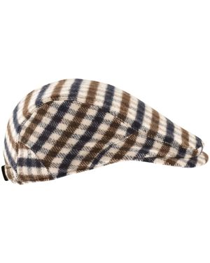 Aquascutum Club Check Flat Cap - Natural