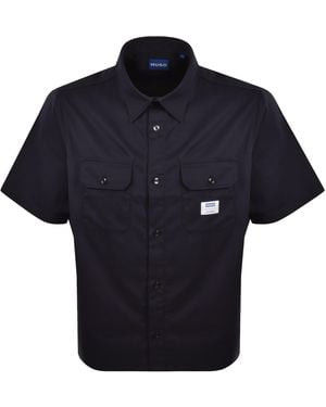 HUGO Short Sleeve Ekyno Shirt - Blue