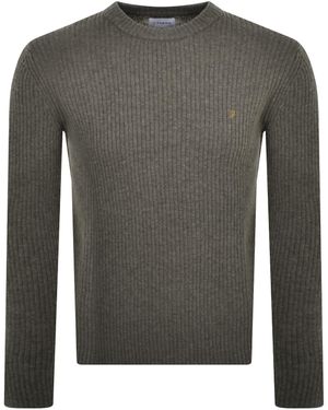 Farah Farah Halton Ribbed Wool Sweater - Gray