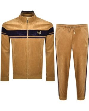 Sergio Tacchini Damarindo Velour Tracksut Almond - Black