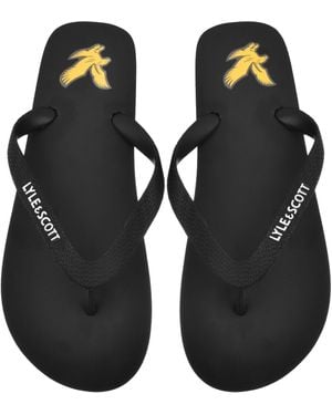 Lyle & Scott Logo Flip Flops - Black
