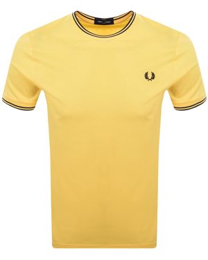 Fred Perry Twin Tipped T Shirt - Yellow