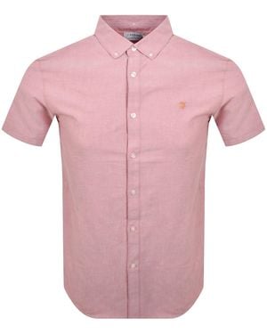 Farah Farah Brewer Slim Short Sleeve Shirt - Pink