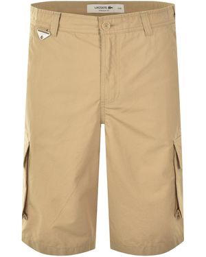 Lacoste Bermuda Cargo Shorts - Natural