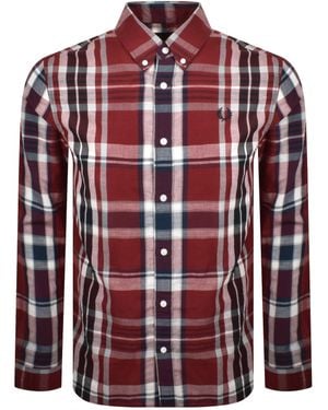 Fred Perry Madras Check Shirt - Red
