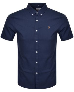 Farah Farah Brewer Slim Short Sleeve Shirt - Blue