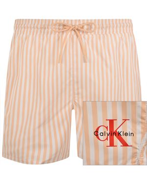 Calvin Klein Swim Shorts Penny Stripe - Orange