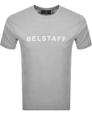 Belstaff Short Sleeve Logo T Shirt Cement - Gray