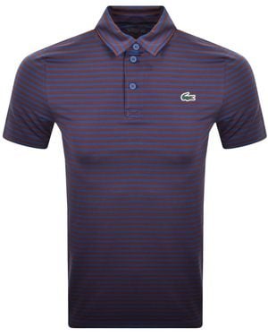 Lacoste Sport Striped Polo T Shirt - Blue
