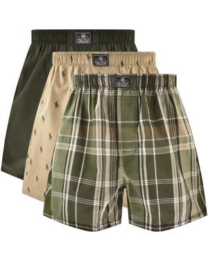 Ralph Lauren Underwear 3 Pack Boxer Shorts - Green