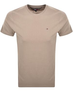 Tommy Hilfiger Slim Jersey T Shirt - Natural