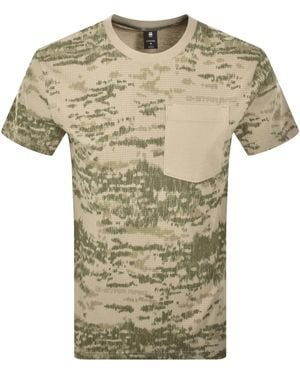 G-Star G-Star Camo Pocket Logo T Shirt - Green