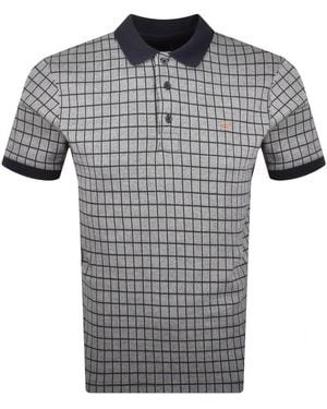 Farah Farah Rutland Check Polo T Shirt - Gray