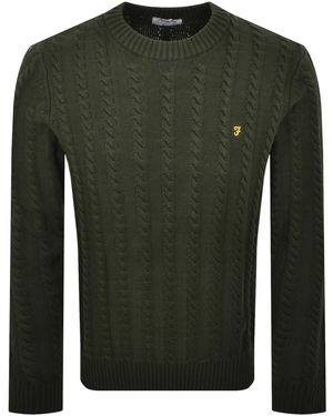 Farah Farah Knight Cable Knit Jumper Evergreen
