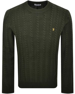 Farah Farah Knight Cable Knit Sweater Evergreen