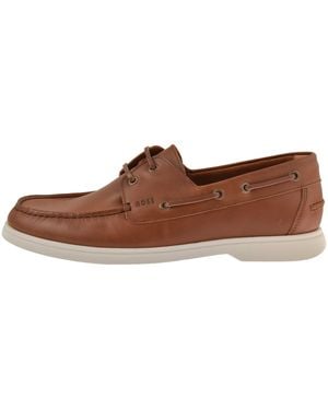BOSS BUSINESS Boss Sienne Leather Loafers Medium - Brown